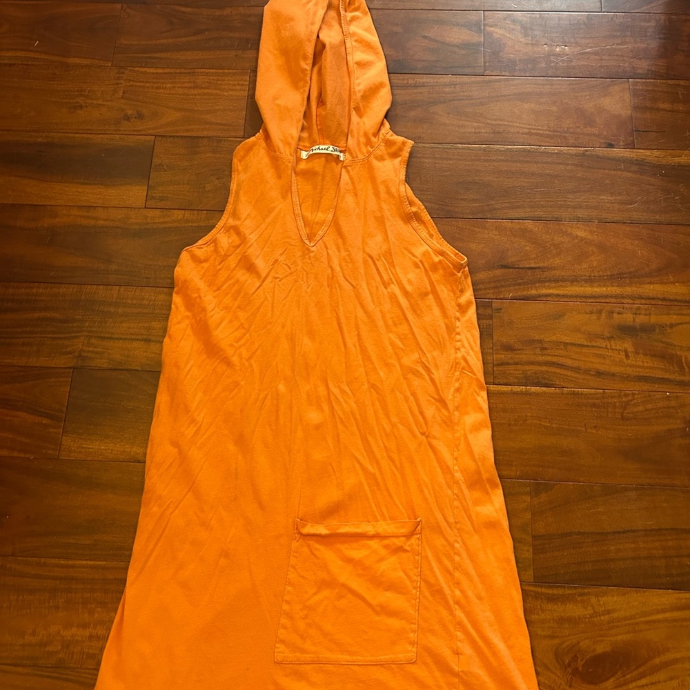 Michael Stars Melon Orange Hooded Tank Dress O/S